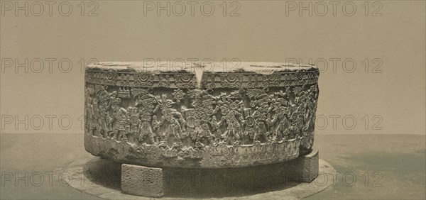 Aztec sacrificial stone, City of Mexico, between 1884 and 1900. Creator: William H. Jackson.