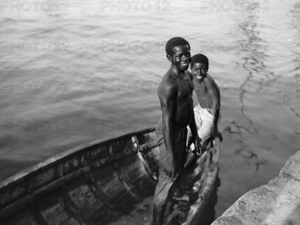 Negro diving boys, Nassau, W.I., between 1900 and 1906. Creator: William H. Jackson.