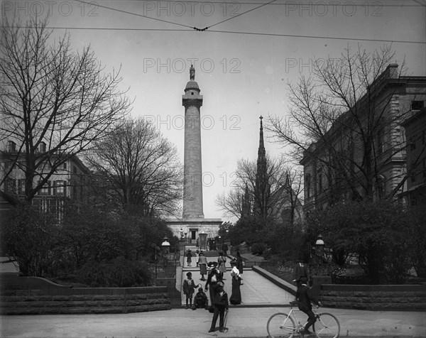 Washington Monument, Baltimore, c1902. Creator: William H. Jackson.