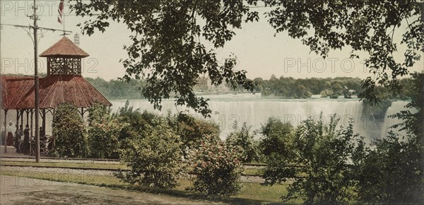 Niagara, Falls from American shore, ca 1900. Creator: Unknown.