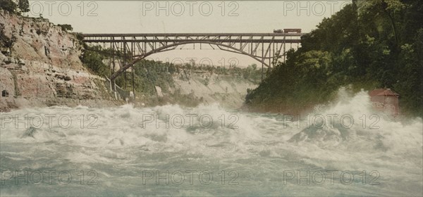 Niagara, river and cantilever bridge, ca 1900. Creator: Unknown.