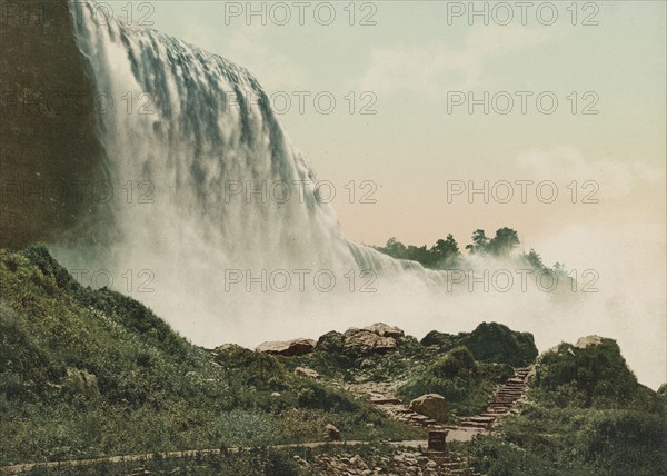 Niagara, American Fall from foot of incline, c1898. Creator: Unknown.