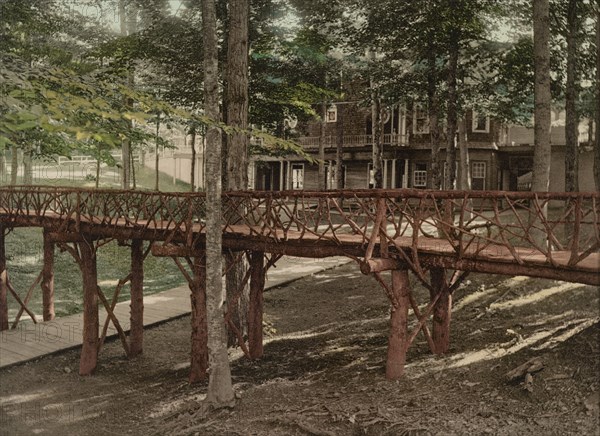 Rustic bridge, Chautauqua, New York, c1898. Creator: Unknown.