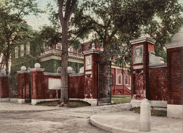 Harvard Gate, Harvard University, c1899. Creator: Unknown.