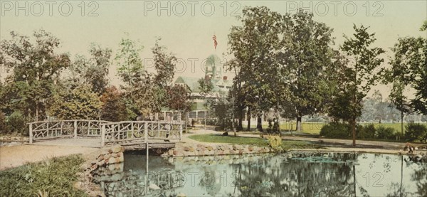 Casino from the lily pond, Belle Isle Park, Detroit, ca 1900. Creator: Unknown.