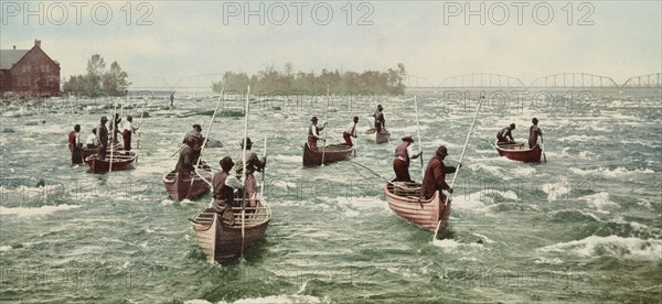 Indians fishing at the "Soo", c1901. Creator: Unknown.