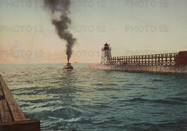 Harbor entrance, Charlevoix, Michigan, c1900. Creator: Unknown.