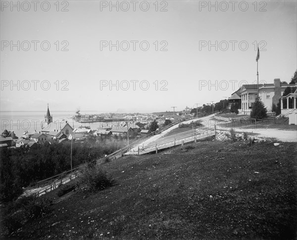 Town from the east end, Mackinac Island, The, between 1880 and 1899. Creator: Unknown.