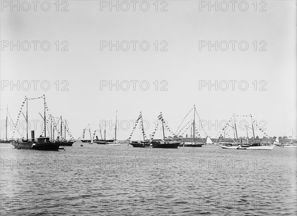 N.Y.Y.C. fleet, Vineyard Haven, August 7, '92, 1892 Aug 7. Creator: Unknown.