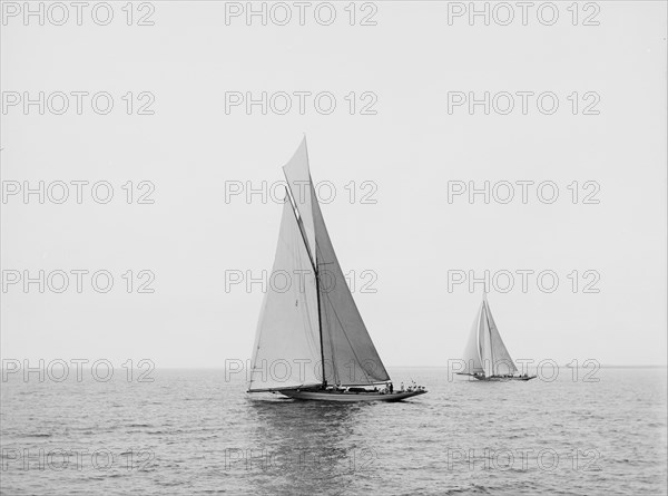 Columbia and Defender, Aug. 12, 1899, c1899. Creator: Unknown.