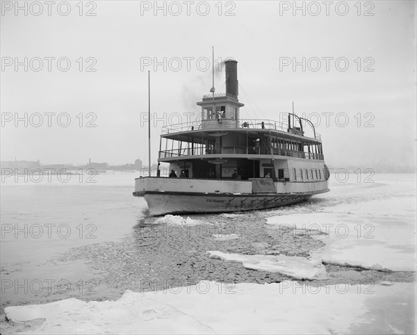 Detroit River ferry boat in ice, between 1880 and 1901. Creator: Unknown.