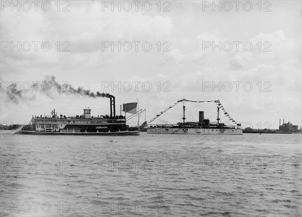 U.S.S. Texas and the Whisper, c1900. Creator: Unknown.