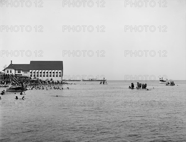 Bathers at Cottage City, Martha's Vineyard, between 1900 and 1906. Creator: Unknown.