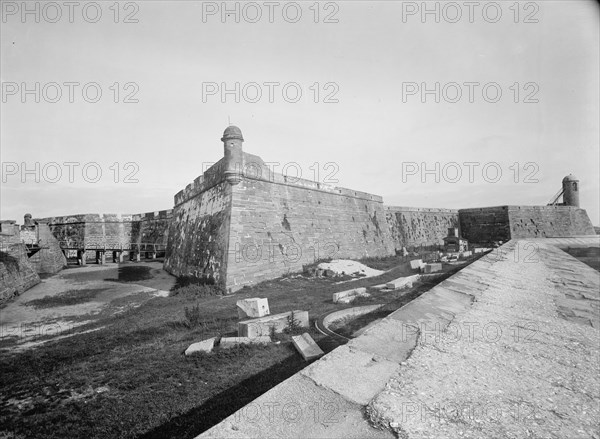 The Water battery and bastion of Fort Marion, St. Augustine, between 1900 and 1906. Creator: Unknown.