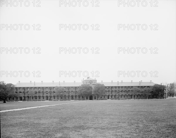 Soldiers' barracks, Fort Monroe, Va., between 1900 and 1906. Creator: Unknown.