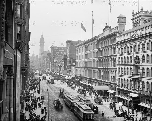 Market Street from Eighth, Philadelphia, Pa., c1904. Creator: Unknown.