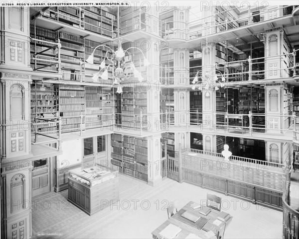 Regg's (i.e. Riggs) Library, Georgetown University, Washington, D.C., between 1900 and 1906. Creator: Unknown.