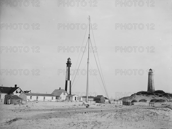 Cape Henry light houses (old & new ), Va., c1905. Creator: Unknown.