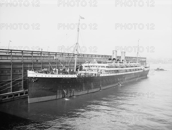 S.S. Bremen, North German Lloyde (i.e. Lloyd) Pier, Hoboken, N.J., The, c1905. Creator: Unknown.