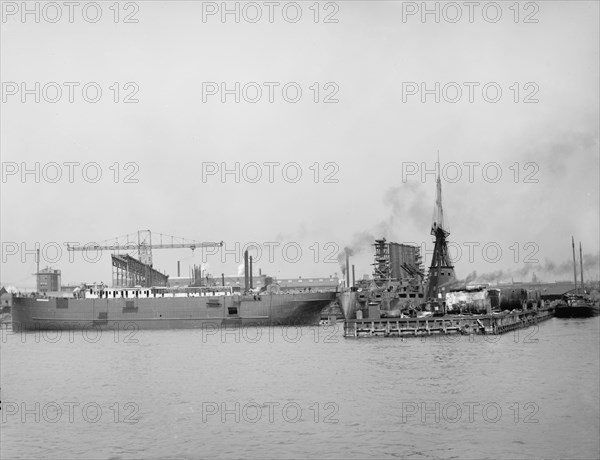 Docks, Cramps Shipyard, Philadelphia, Pa., The, between 1900 and 1906. Creator: Unknown.