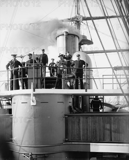 U.S.S. Newark, the bridge, between 1891 and 1901. Creator: Unknown.