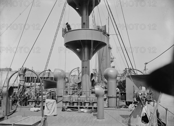 U.S.S. New Orleans, looking forward from quarter-deck, 1900 or 1901. Creator: Unknown.