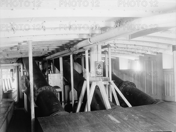 U.S.S. Vesuvius, barrels of dynamite guns, between 1886 and 1901. Creator: Unknown.