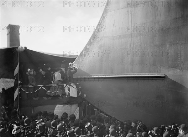 U.S.S. Maine, "I name thee Maine", 1889 Nov. Creator: Unknown.