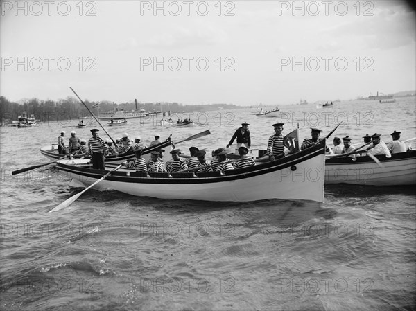 Before boat race, Columbian Naval Review, 1892 (i.e. 1893), 1893 April. Creator: Unknown.