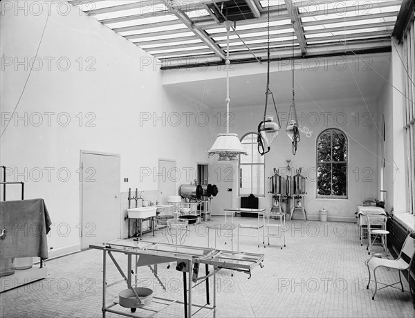 Operating room in Brooklyn Navy Yard Hospital, between 1890 and 1901. Creator: Unknown.