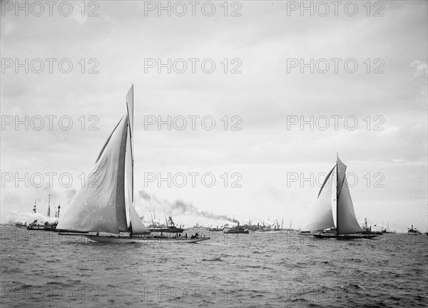 The Finish, Columbia on the line, Sept. 28, 1901, c1901. Creator: Unknown.