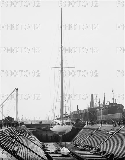 Reliance in dry dock, 1903. Creator: Unknown.