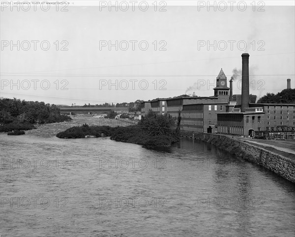 Merrimack River at Manchester, N.H., between 1900 and 1920. Creator: Unknown.