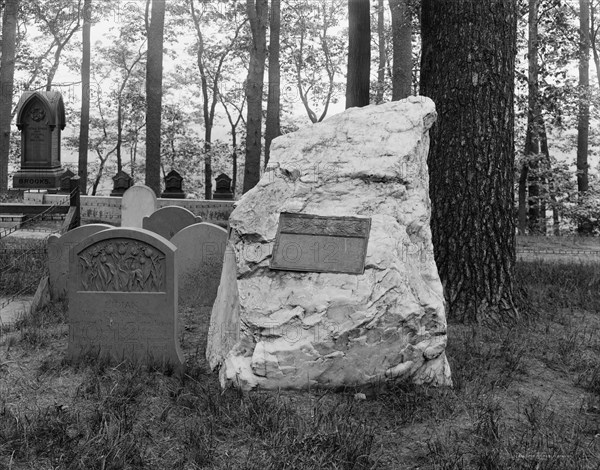 Ralph Waldo Emerson's grave, Sleepy Hollow, Concord, Mass., between 1900 and 1920. Creator: Unknown.