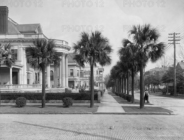 Residences, corner [of] Laura and Ashley Sts., Jacksonville, Fla., between 1900 and 1920. Creator: Unknown.