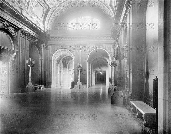 Hall, third floor, the New York Public Library, between 1911 and 1920. Creator: Unknown.