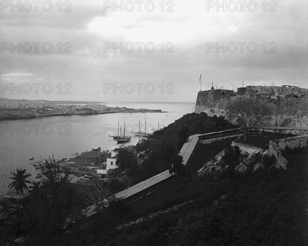 Cabanas, La Punta, and mouth of harbor, Havana, between 1880 and 1901. Creator: Unknown.