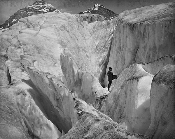 Crevasse formation in Illecillewaet Glacier, Selkirk Mountains, B.C., c1902. Creator: Unknown.