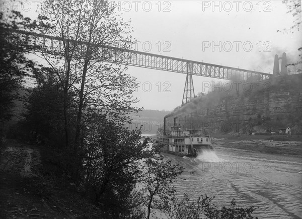 Str. Falls City passing High Bridge, Ky., c1907. Creator: Unknown.