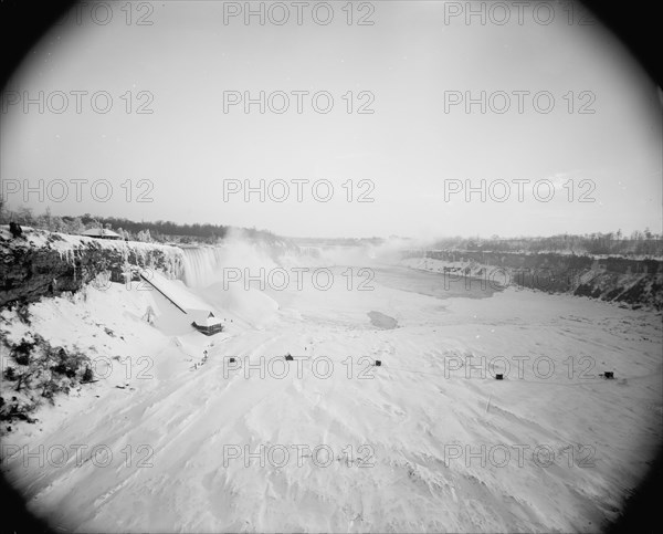 General view of falls in winter, between 1880 and 1901. Creator: Unknown.