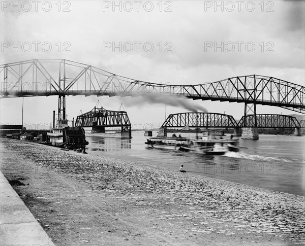 Levee below the bridge, The, between 1880 and 1899. Creator: Unknown.