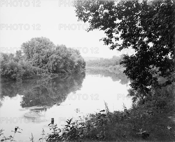 New Ulm, Minn., river view, reflections, between 1880 and 1899. Creator: Unknown.