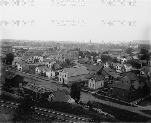 Eau Claire, general view of city, between 1880 and 1899. Creator: Unknown.