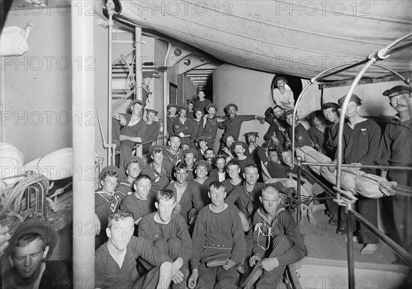 U.S.S. Massachusetts, ready to turn in, between 1896 and 1901. Creator: William S. Davis.