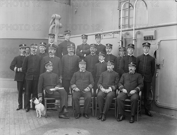 U.S.S. Iowa, Capt. Terry and officers, 1898. Creator: William H. Jackson.