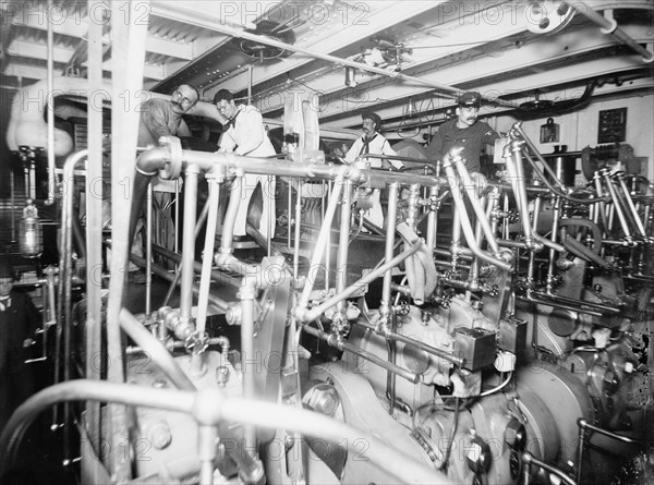 U.S.S. Newark, engine room, between 1891 and 1901. Creator: William H. Jackson.