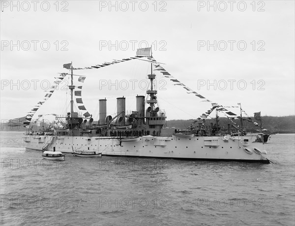 U.S.S. New York, 1899 Apr 27. Creator: William H. Jackson.