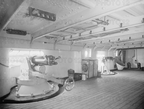 U.S.S. New York, forward gun deck, between 1893 and 1901. Creator: William H. Jackson.