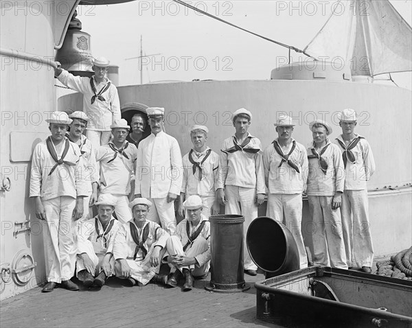 U.S.S. New York, crew of forward 8 inch guns, between 1893 and 1901. Creator: William H. Jackson.