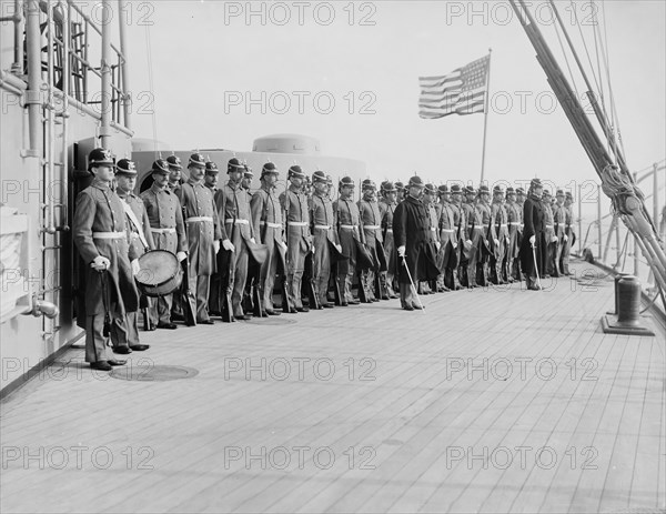 U.S.S. New York, marine guard, between 1893 and 1901. Creator: William H. Jackson.